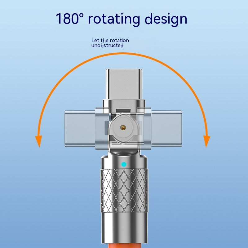 120W Mobile Game Rotating Elbow Data Super Fast Charge Charging Cable